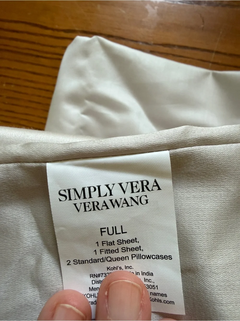 Vera Wang 100% Pima Cotton Flat Sheet Full/Queen Wind Chime NWT